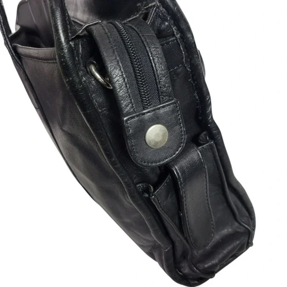 Vintage Wilsons Leather Briefcase Black Bag Laptop Commuter Documents Messenger - Picture 10 of 12